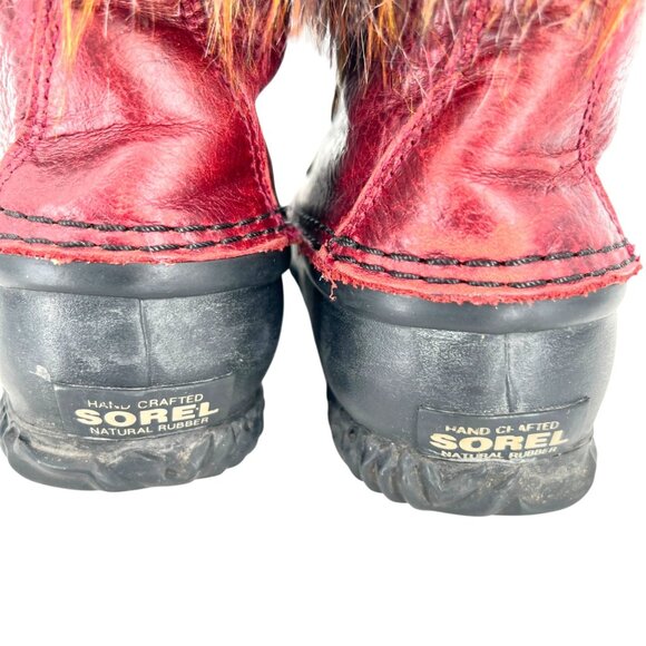 Sorel Out N About Cashmere-Lined Lux Duck Boots Burgundy Red Size 8 - Picture 7 of 11
